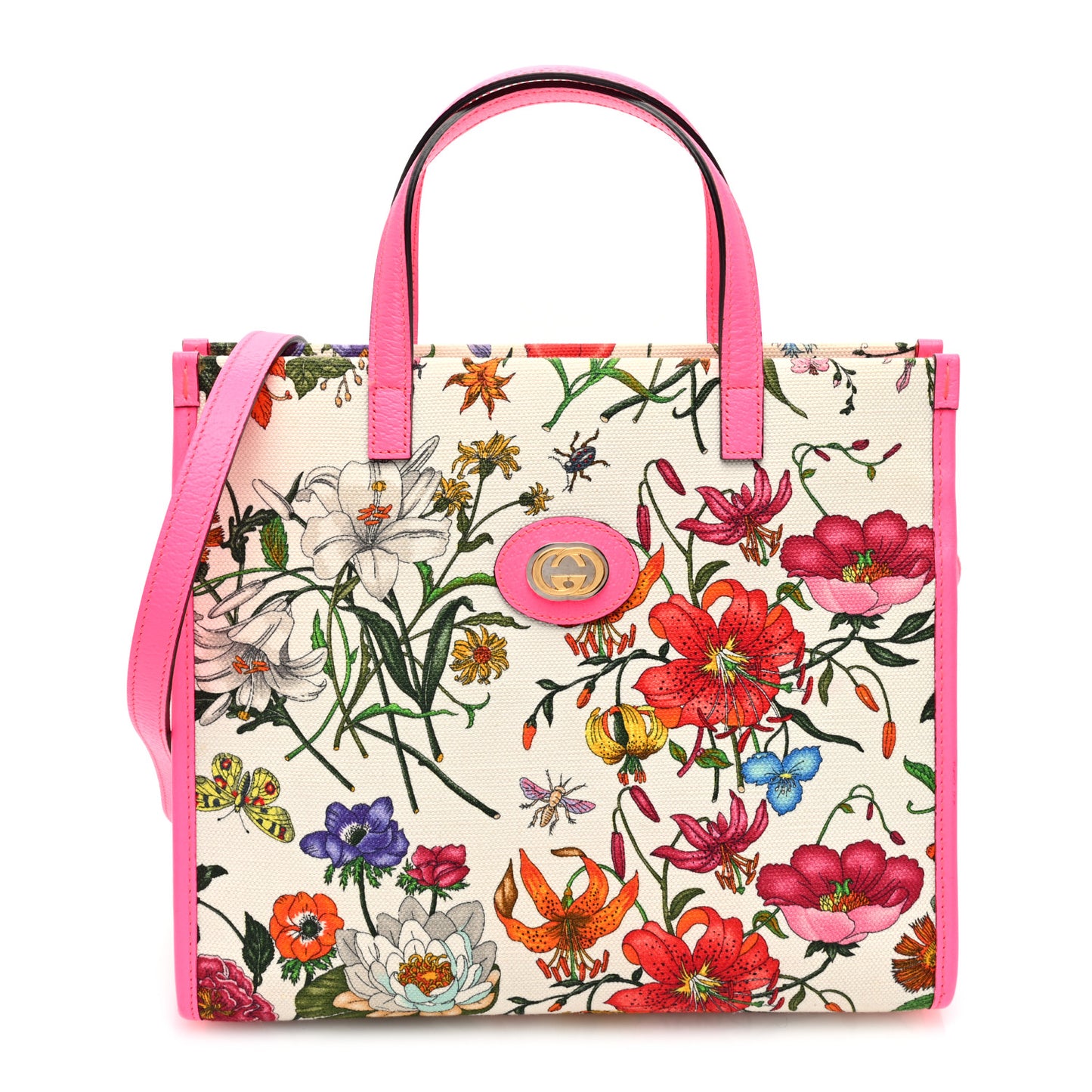 Canvas Medium Flora Tote Fuchsia