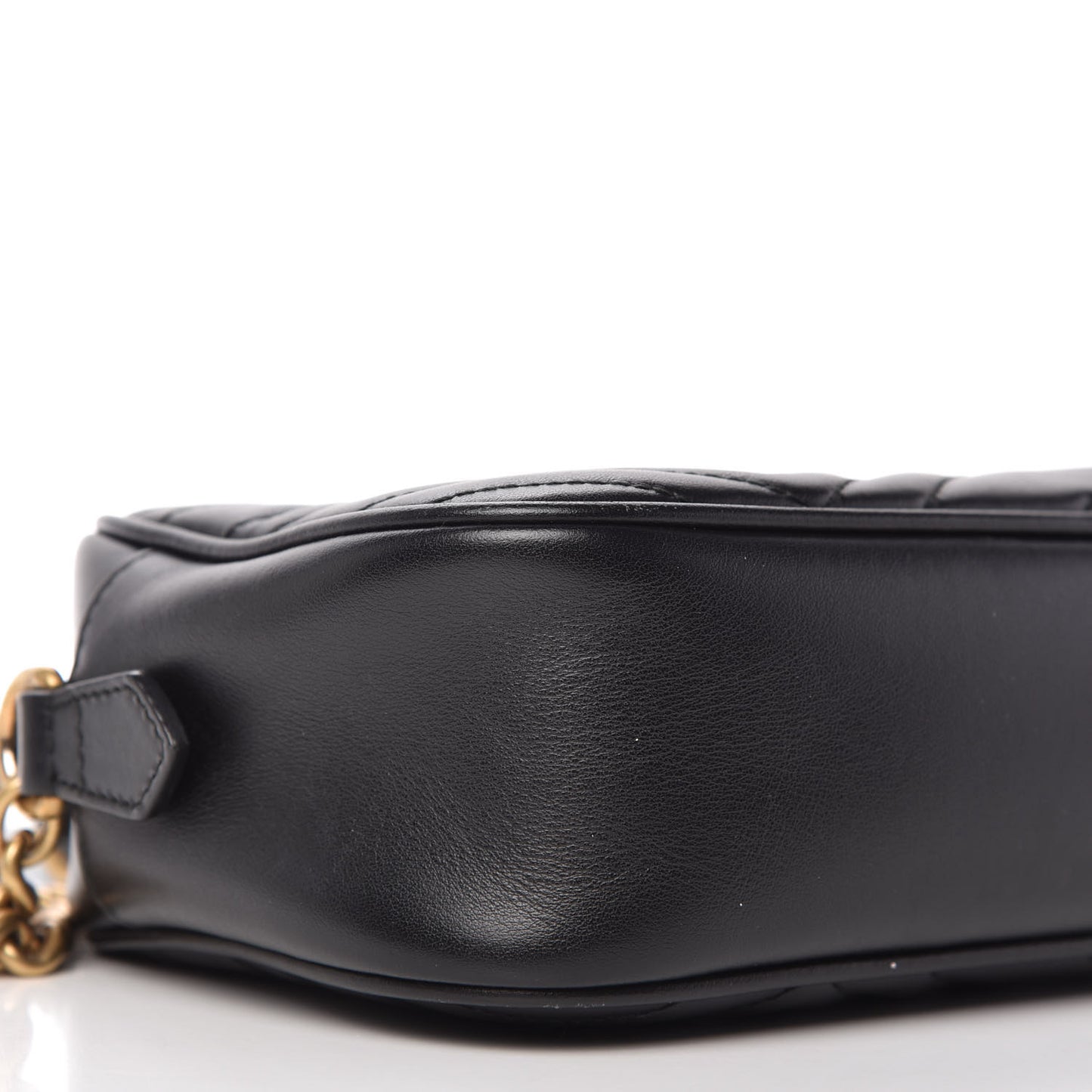 Calfskin Matelasse Small GG Marmont Chain Shoulder Bag Black