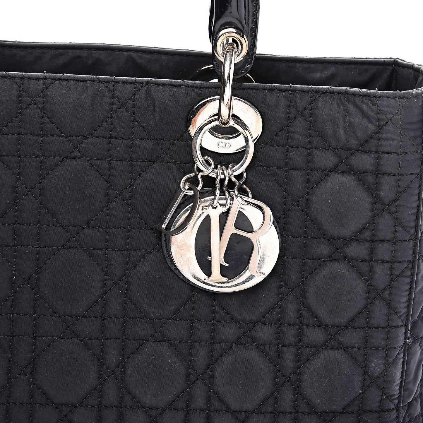 Nylon Cannage Large Lady Dior Black