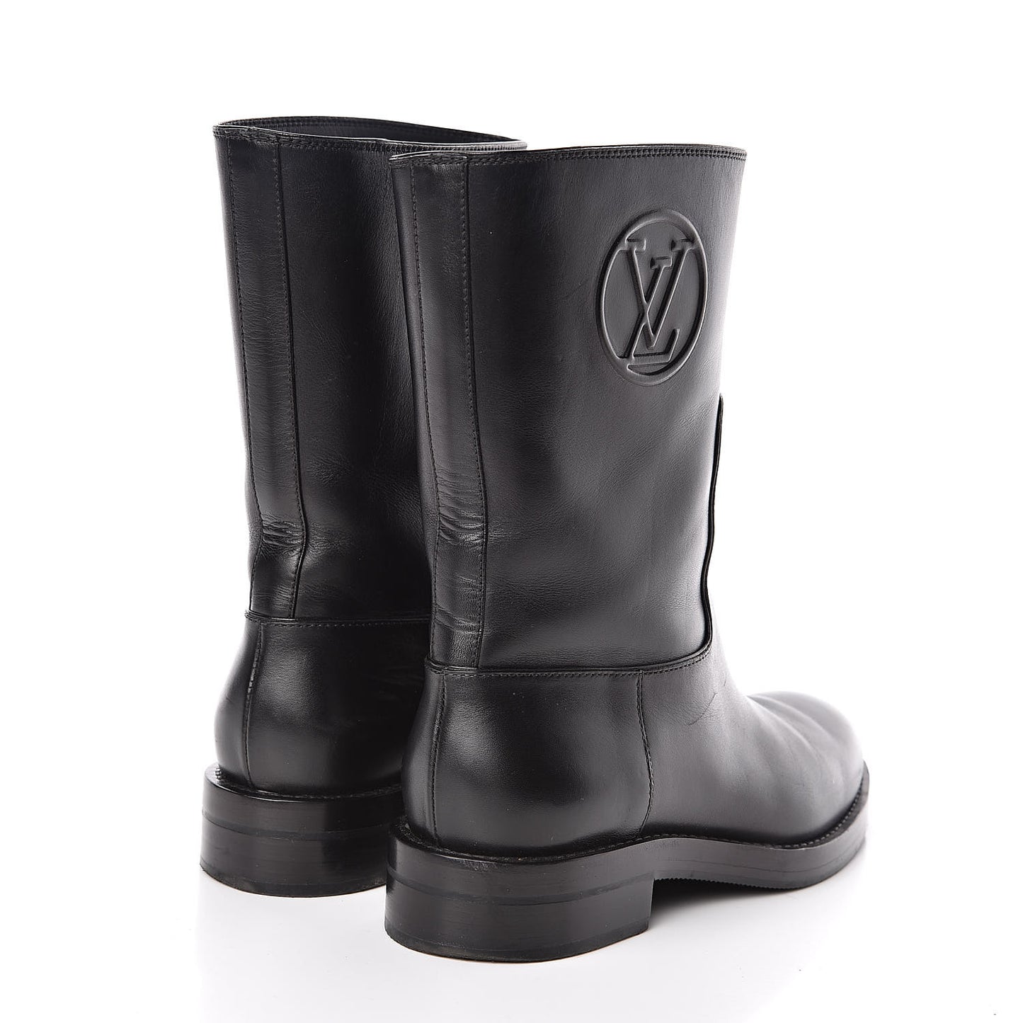 Calfskin Overdrive Flat Half Boots 37 Black