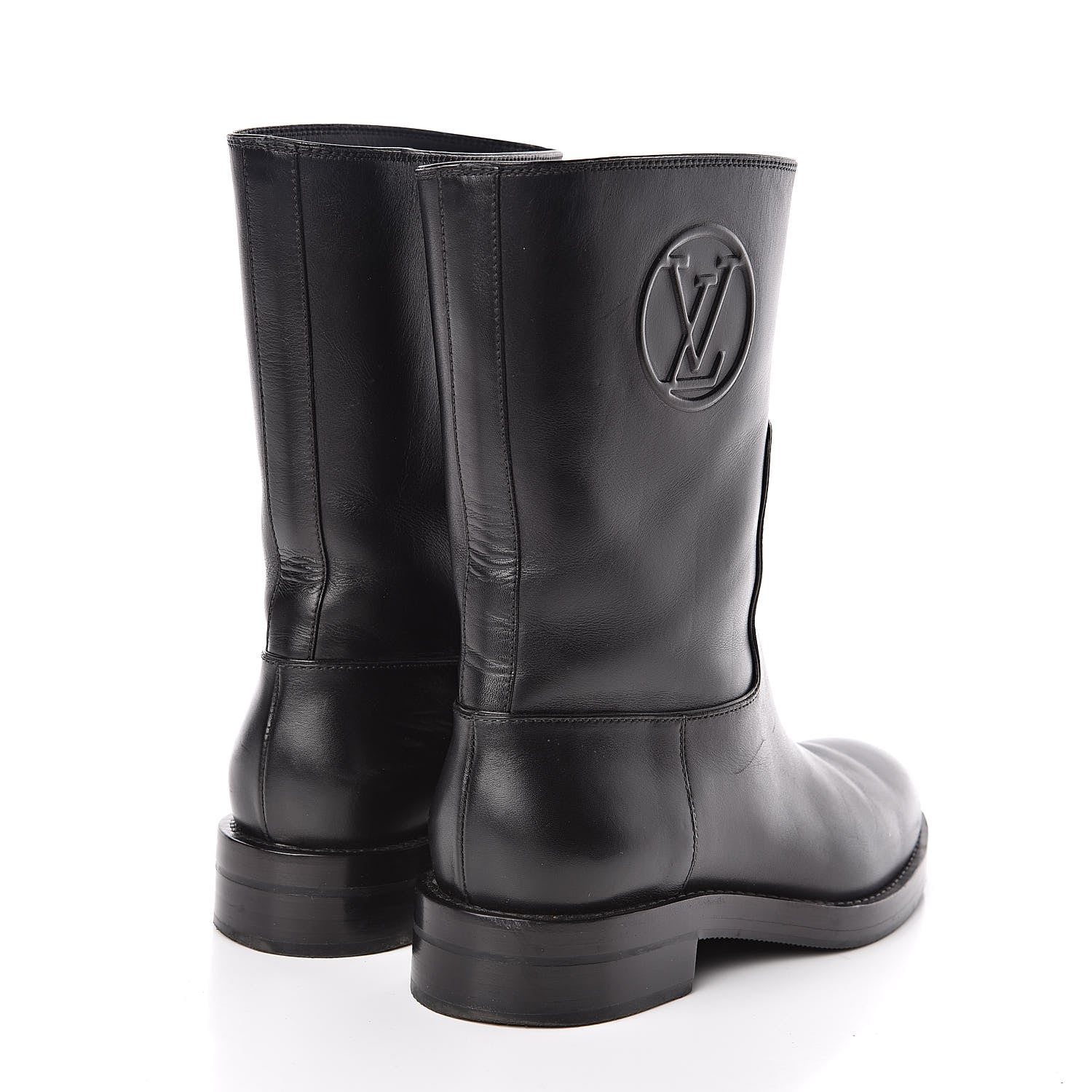Louis Vuitton Calfskin Overdrive Flat Half Boots 37 Black 4 of 8