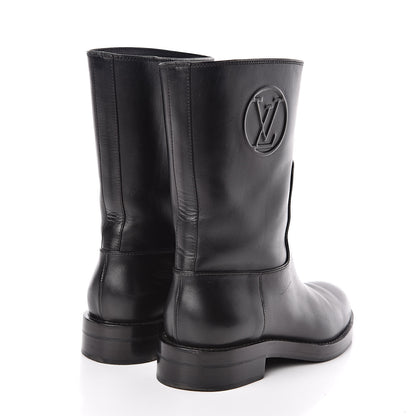 Louis Vuitton Calfskin Overdrive Flat Half Boots 37 Black 4 of 8