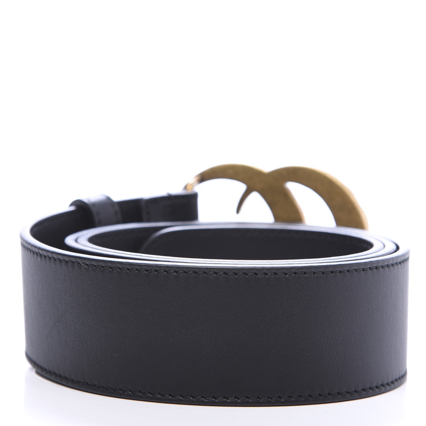 Moon Calfskin Pearl Double G 40mm Belt 85 34 Black Cream