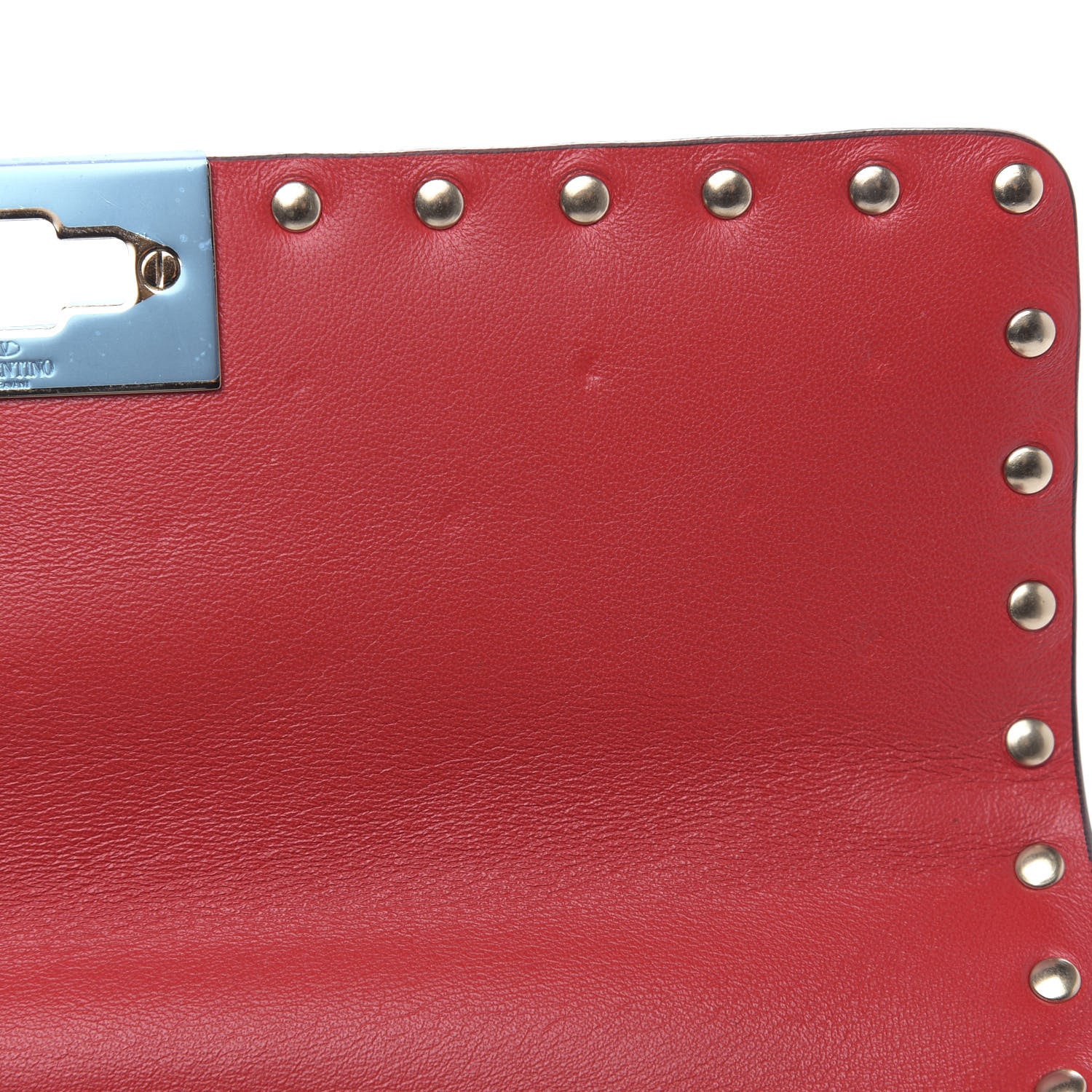 Valentino Garavani Lambskin VLTN Print Medium Rockstud Spike Shoulder Bag Red 11 of 11