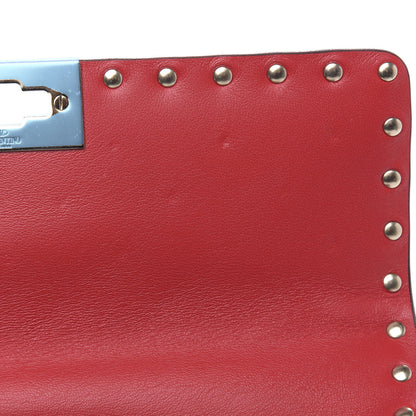 Valentino Garavani Lambskin VLTN Print Medium Rockstud Spike Shoulder Bag Red 11 of 11