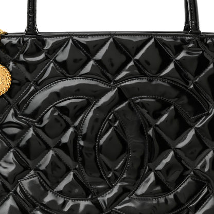 Chanel Patent Medallion Tote Black 10 of 15