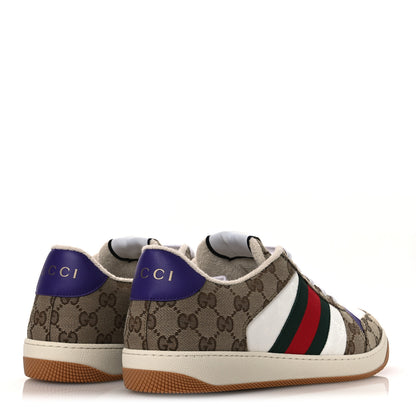 Gucci Calfskin Lame GG Monogram Web Mens Screener Sneakers 10 5 of 10