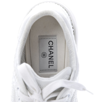 Chanel Sequin CC Sneakers 38.5 White 6 of 7