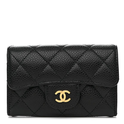 Chanel Caviar Quilted Flap Card Holder Wallet Black 1 of 9