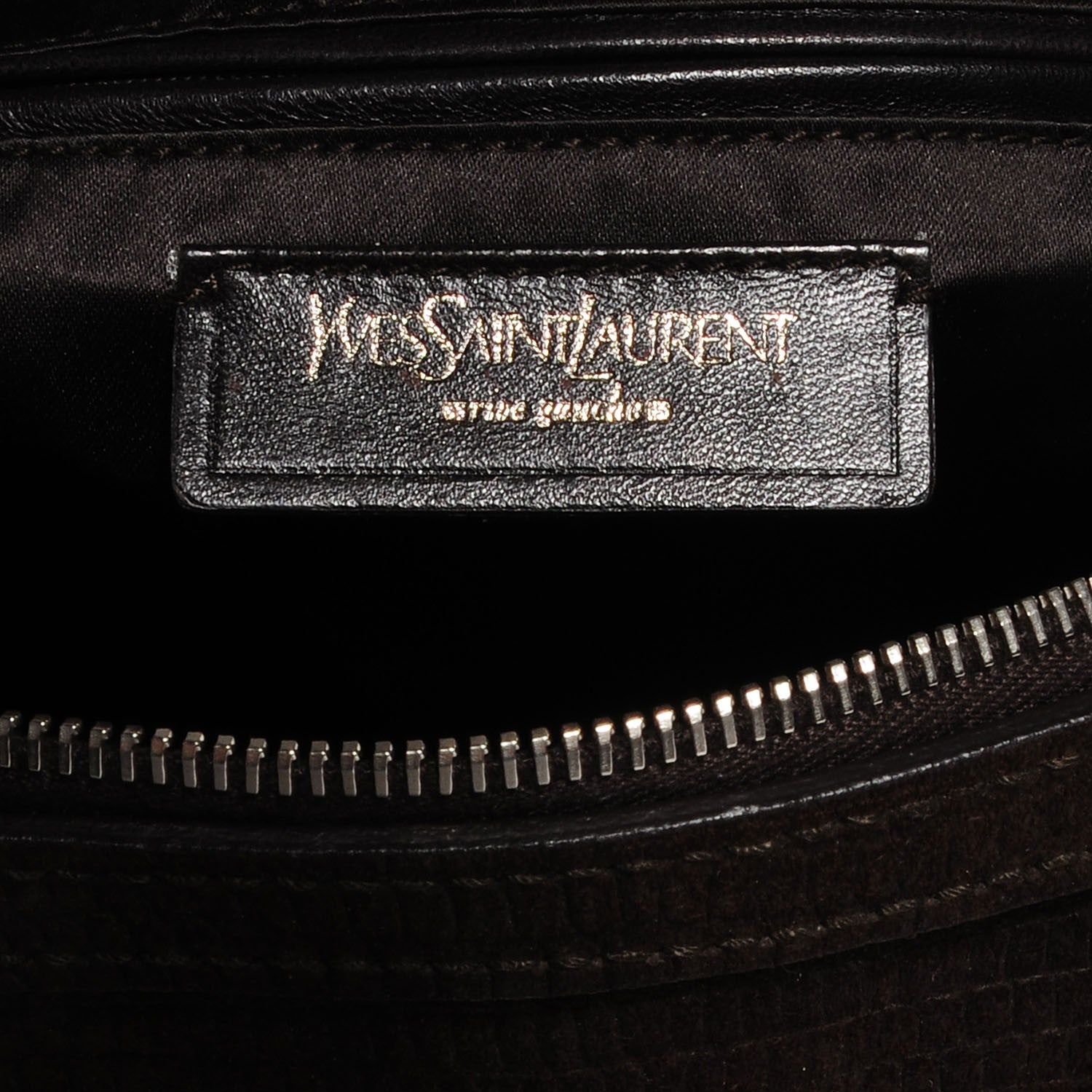 Saint Laurent Lizard Embossed Nubuck Large Muse Brown 5 of 7