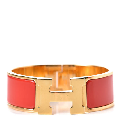 Hermes Enamel Wide Clic Clac H Bracelet PM Red 1 of 5