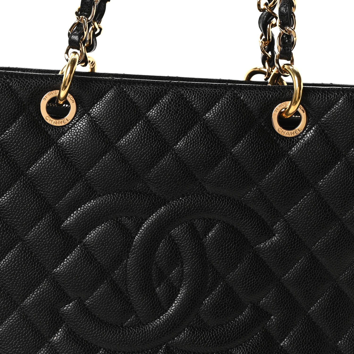 Chanel Caviar Quilted Grand Shopping Tote GST Black 8 of 10