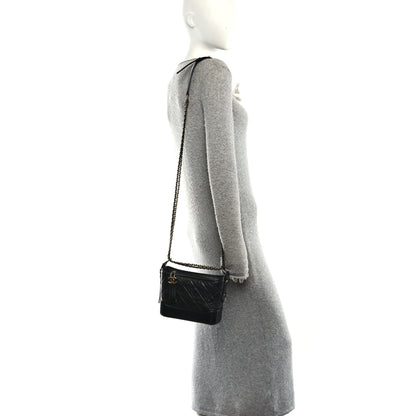 Chanel Aged Calfskin Quilted Small Gabrielle Hobo Black 2 of 11