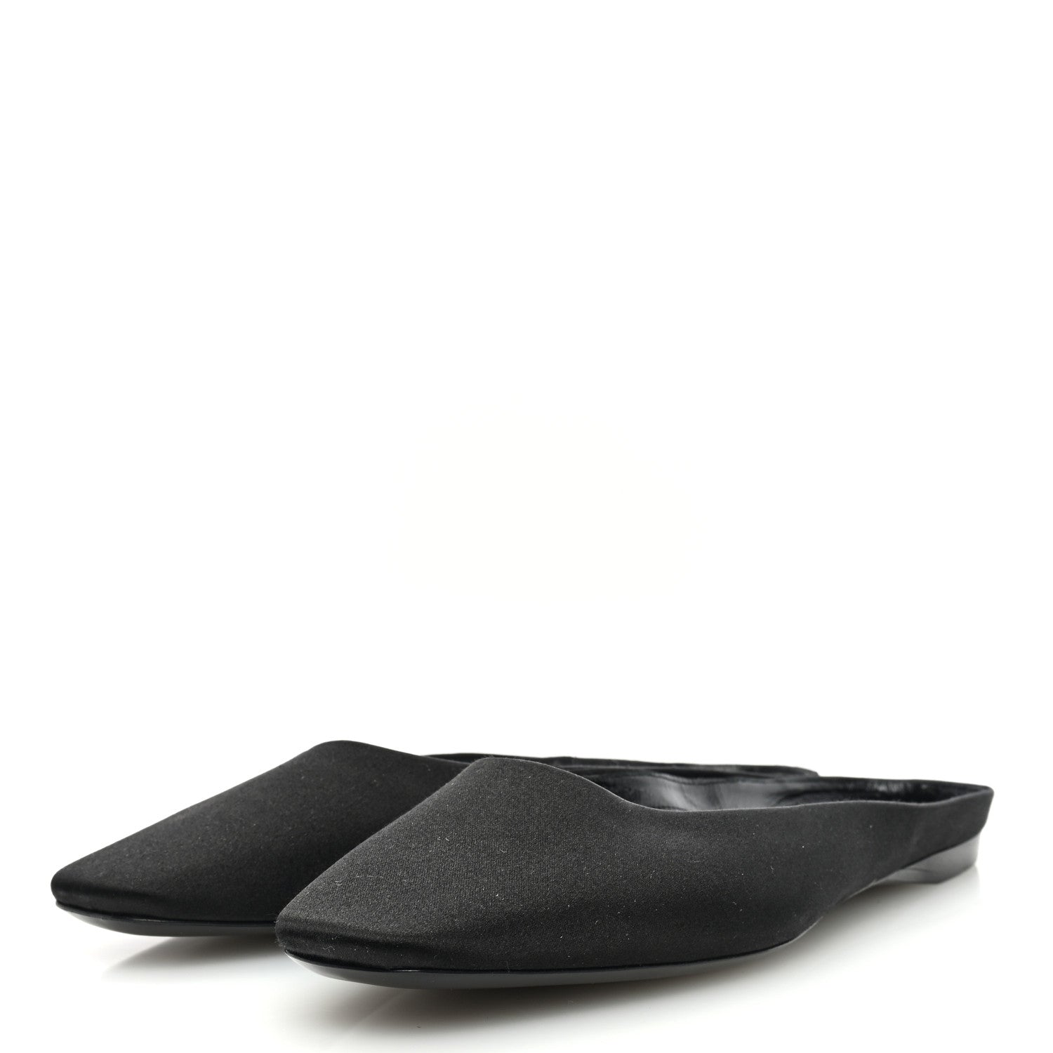 Saint Laurent Crepe Satin Lido Slip On Mule 37 Black 2 of 8