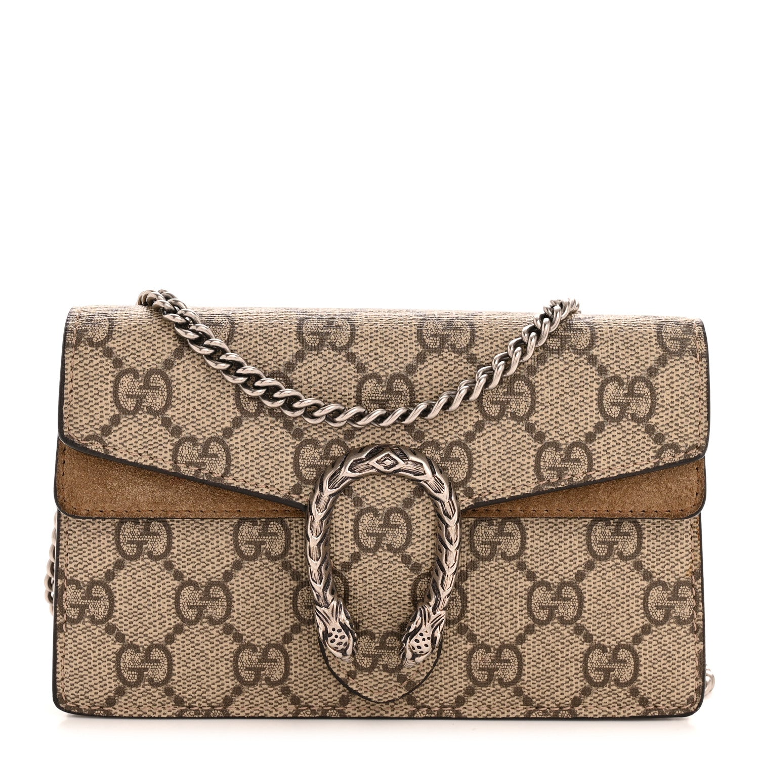 Gucci GG Supreme Monogram Super Mini Dionysus Shoulder Bag Taupe 1 of 11