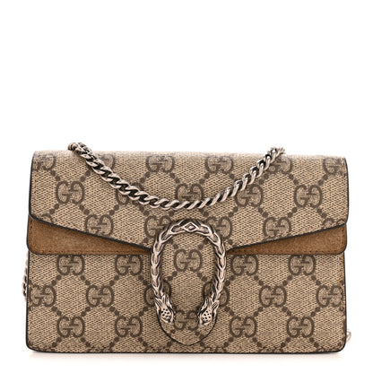 Gucci GG Supreme Monogram Super Mini Dionysus Shoulder Bag Taupe 1 of 11