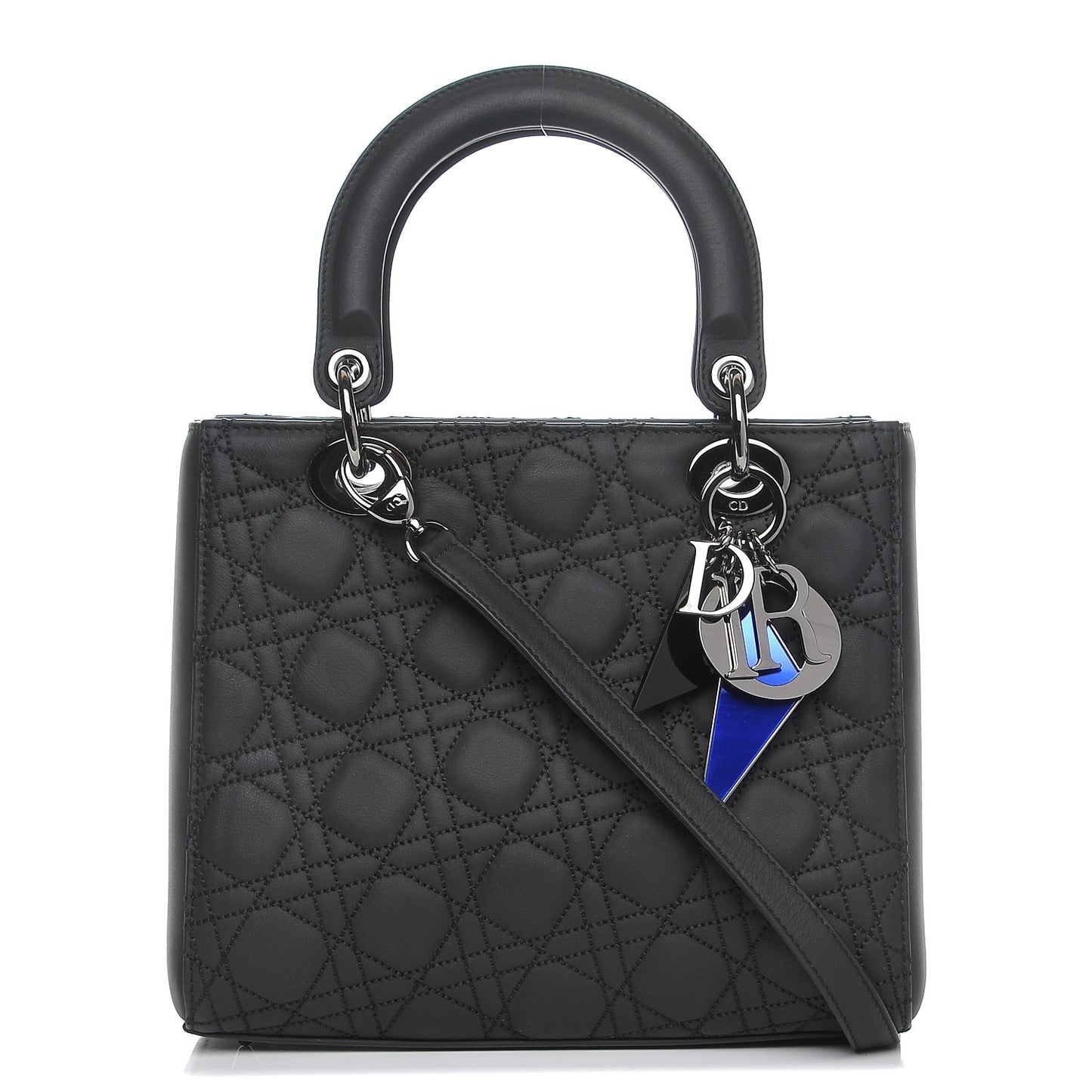 Calfskin Cannage Medium Anselm Reyle Lady Dior Matte Black