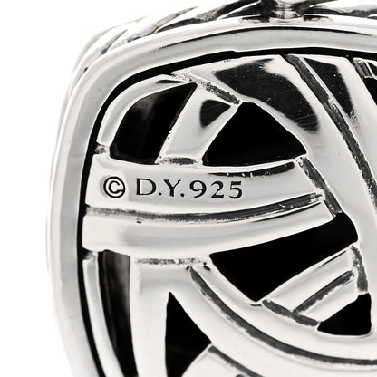 David Yurman Sterling Silver Black Onyx Diamond 14mm Albion Enhancer Pendant 4 of 4