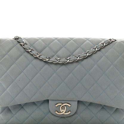 Chanel Iridescent Caviar Quilted Maxi Double Flap Grey 5 of 11