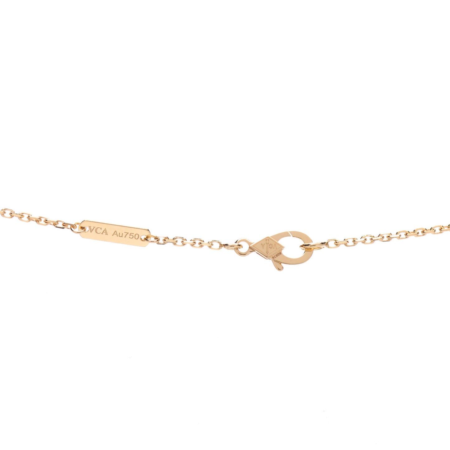 18K Yellow Gold Guilloche Vintage Alhambra Pendant Necklace