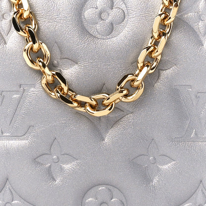 Louis Vuitton Metallic Lambskin Embossed Monogram Pochette Coussin Silver 7 of 10