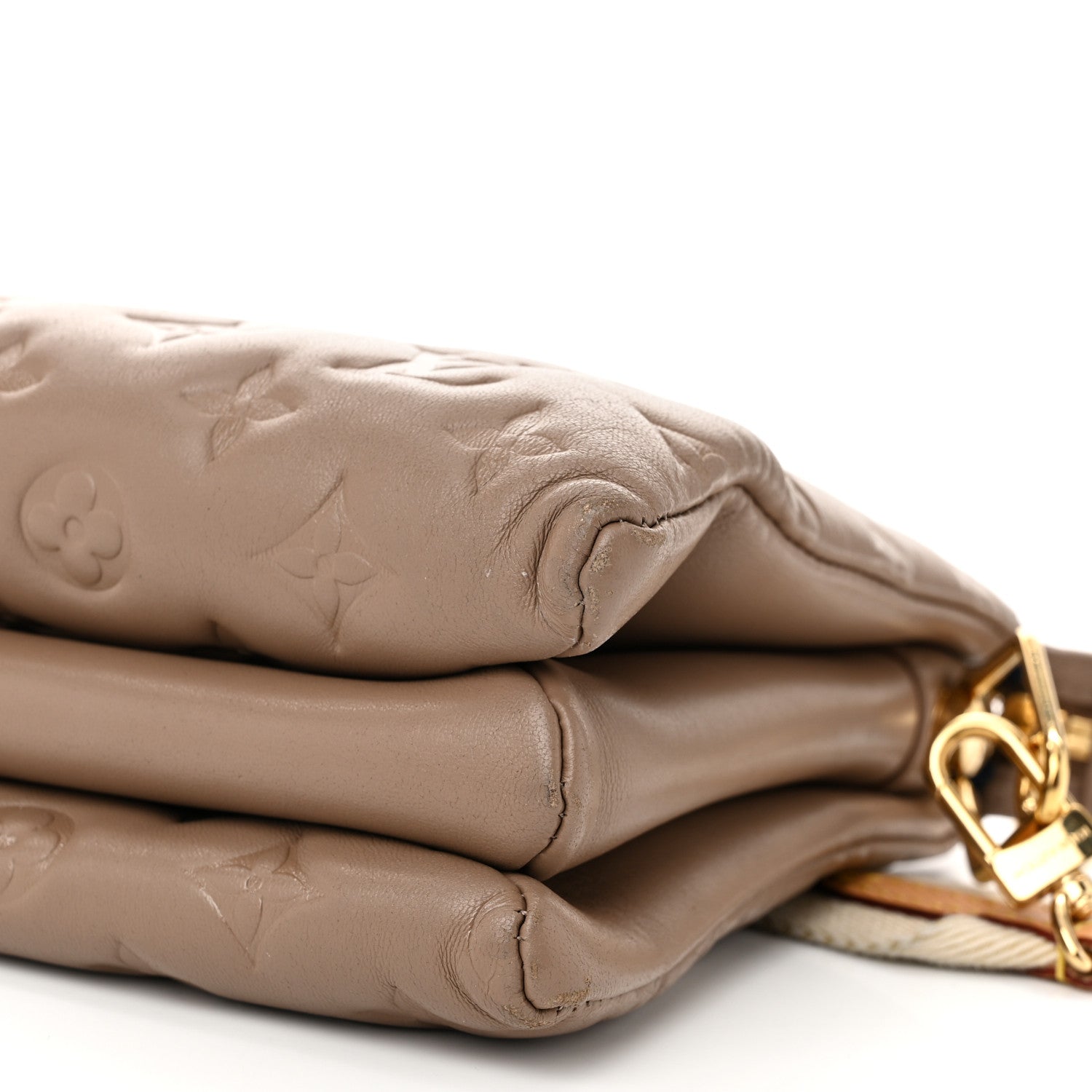 Louis Vuitton Lambskin Embossed Monogram Coussin PM Taupe 10 of 10