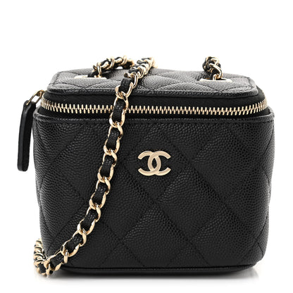 Chanel Caviar Quilted Mini Vanity Case With Chain Black 1 of 23