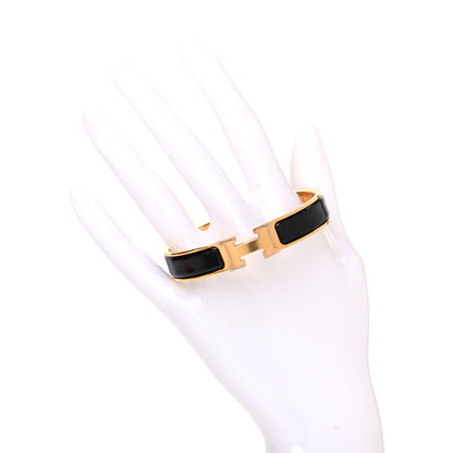 Hermes Enamel Narrow Clic Clac H Bracelet GM Black 2 of 4