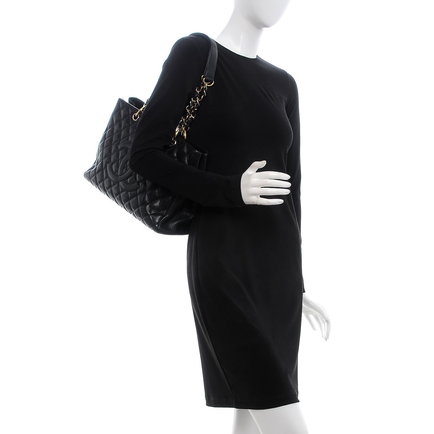 Chanel Caviar Quilted Grand Shopping Tote GST Black 2 of 12