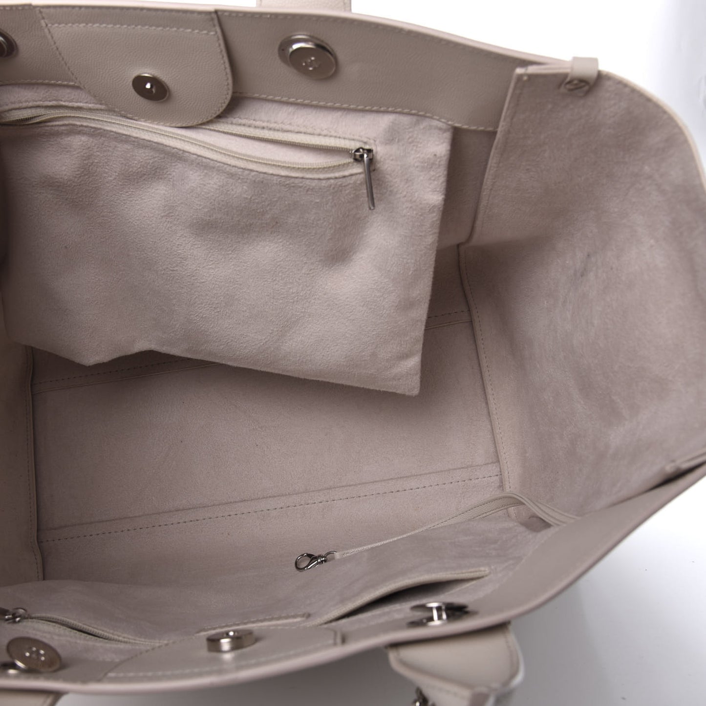 Caviar Medium Studded Deauville Tote Beige