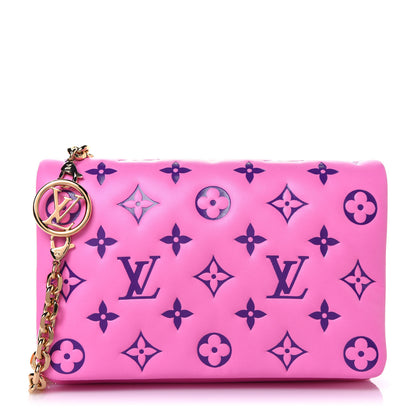 Louis Vuitton Lambskin Embossed Monogram Vuittamins Pochette Coussin Rose Violet 1 of 14