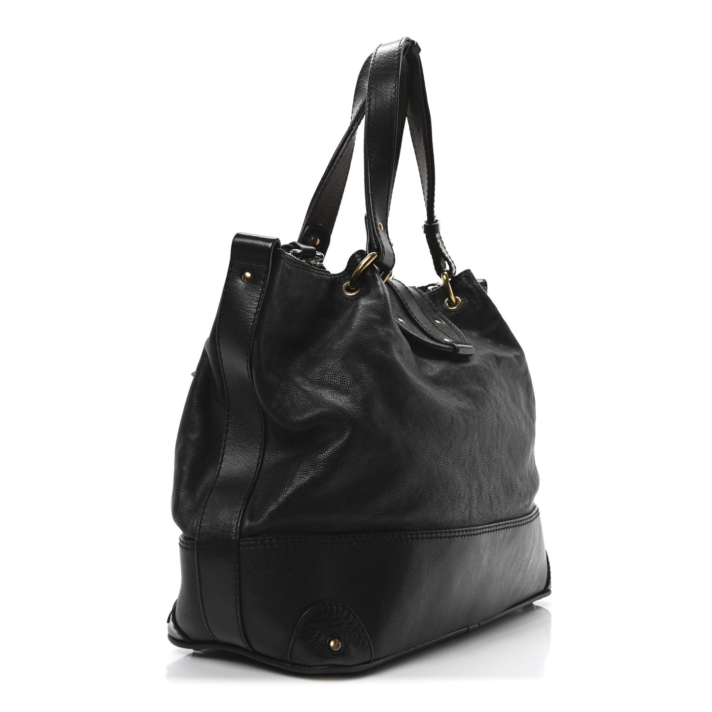 Goatskin Large Kerala Bag Black