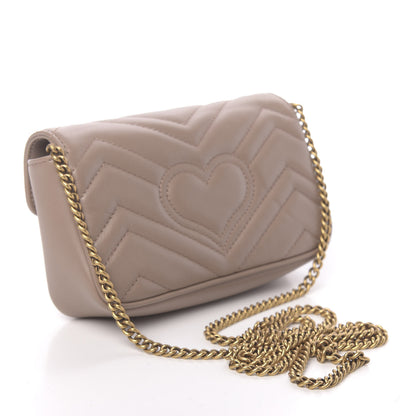 Gucci Calfskin Matelasse Super Mini GG Marmont Shoulder Bag Porcelain Rose 3 of 11