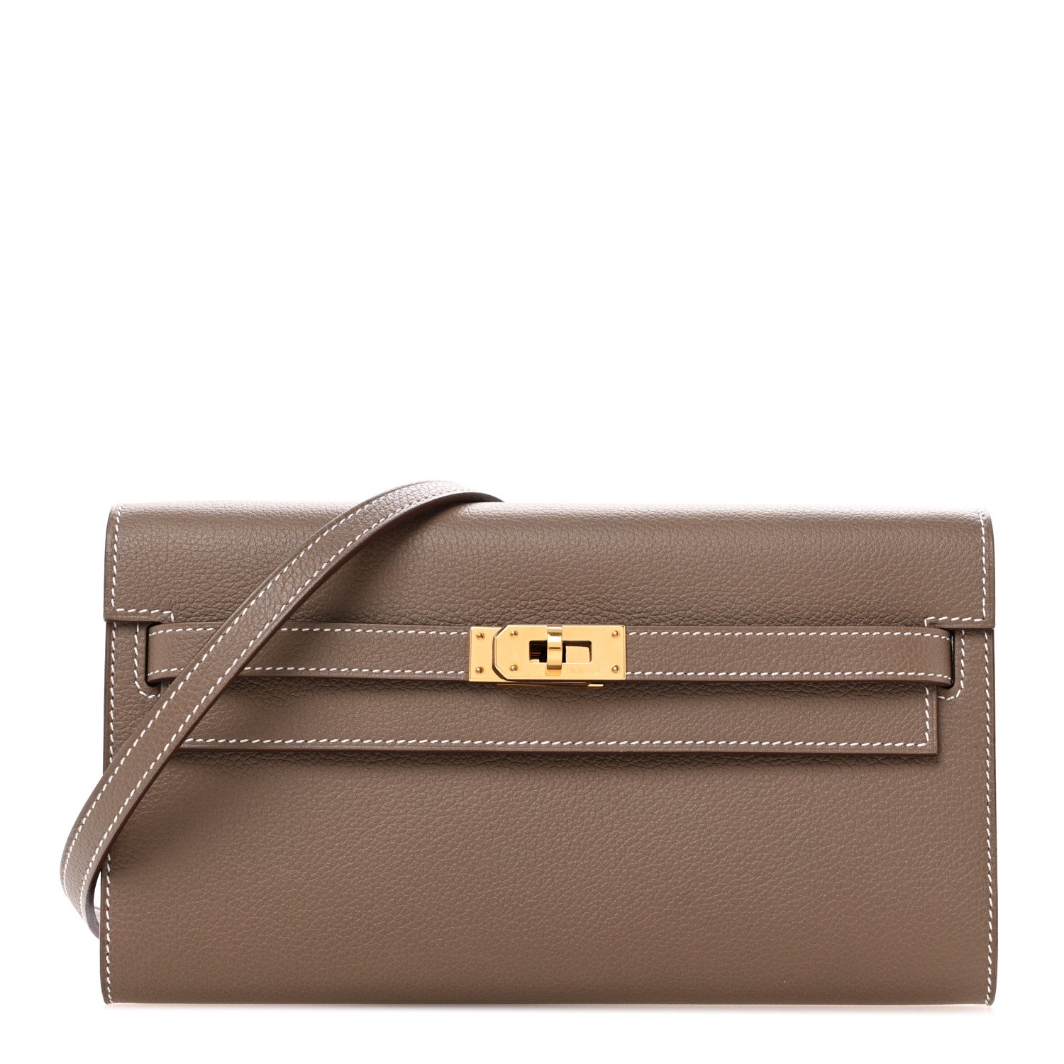 Hermes Evercolor Kelly Wallet To Go Etoupe 1 of 10