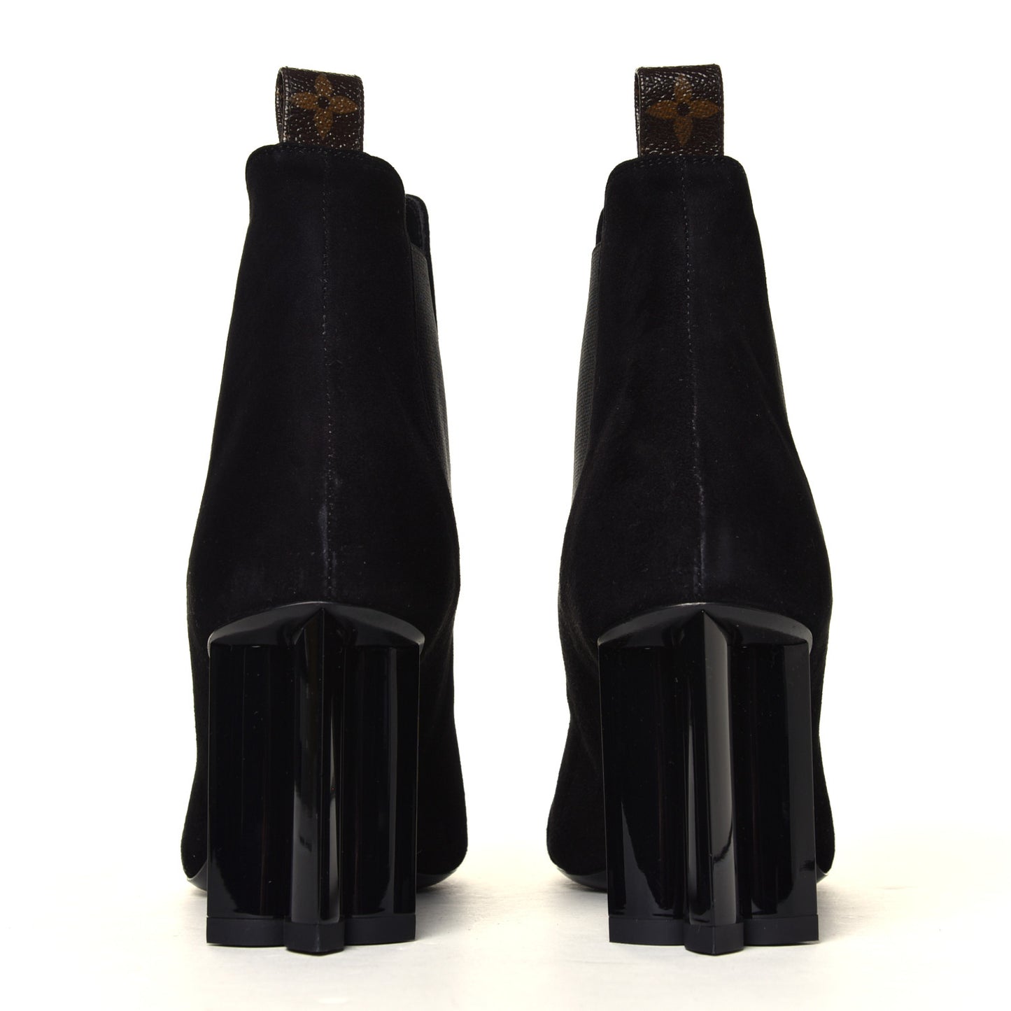 Suede Monogram Uniformes Cap Toe Chelsea 80mm Ankle Boots 37 Black