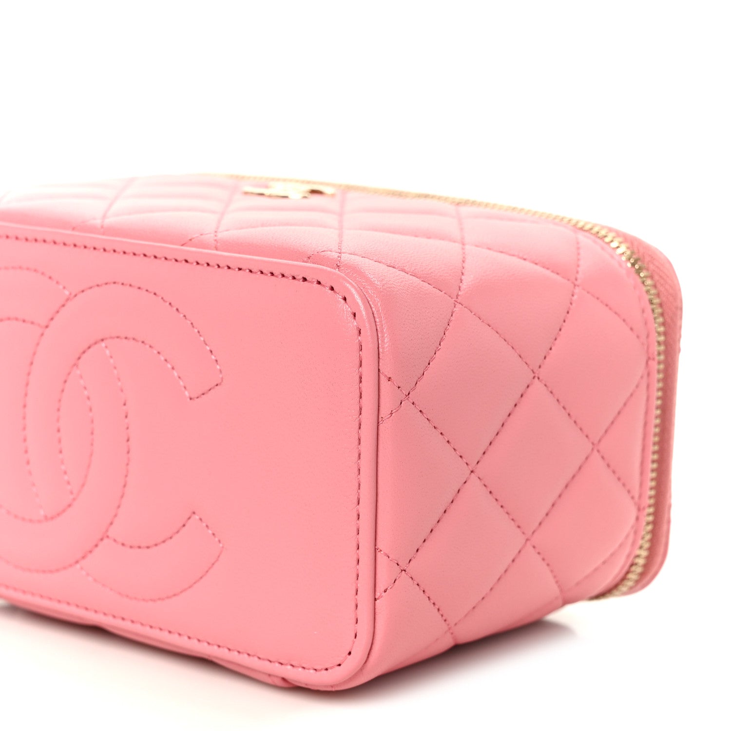 Chanel Lambskin Quilted Small Top Handle Vanity Case With Chain Pink 11 of 12