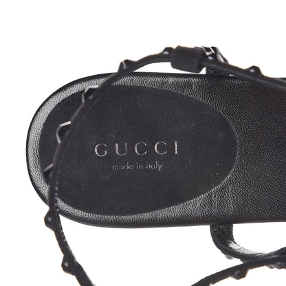 Gucci Kid Scamosciato Crystal Thong Sandals 39 Black 7 of 9