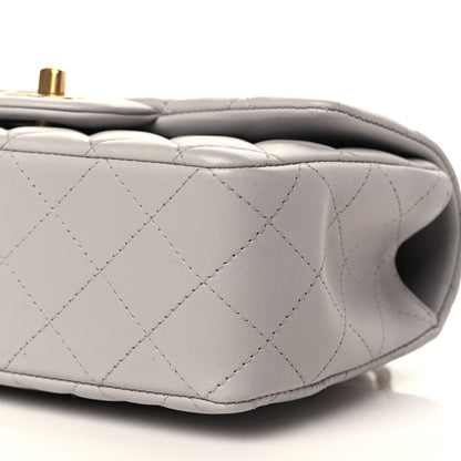 Chanel Lambskin Quilted Mini Top Handle Rectangular Flap Grey 9 of 9