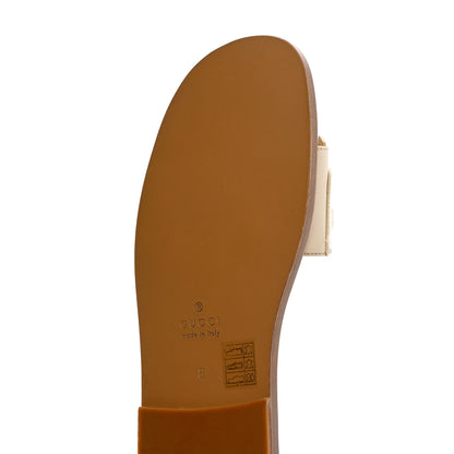 Gucci Goatskin Fringe Mens Horsebit Slide Sandals 8 White 12 of 12