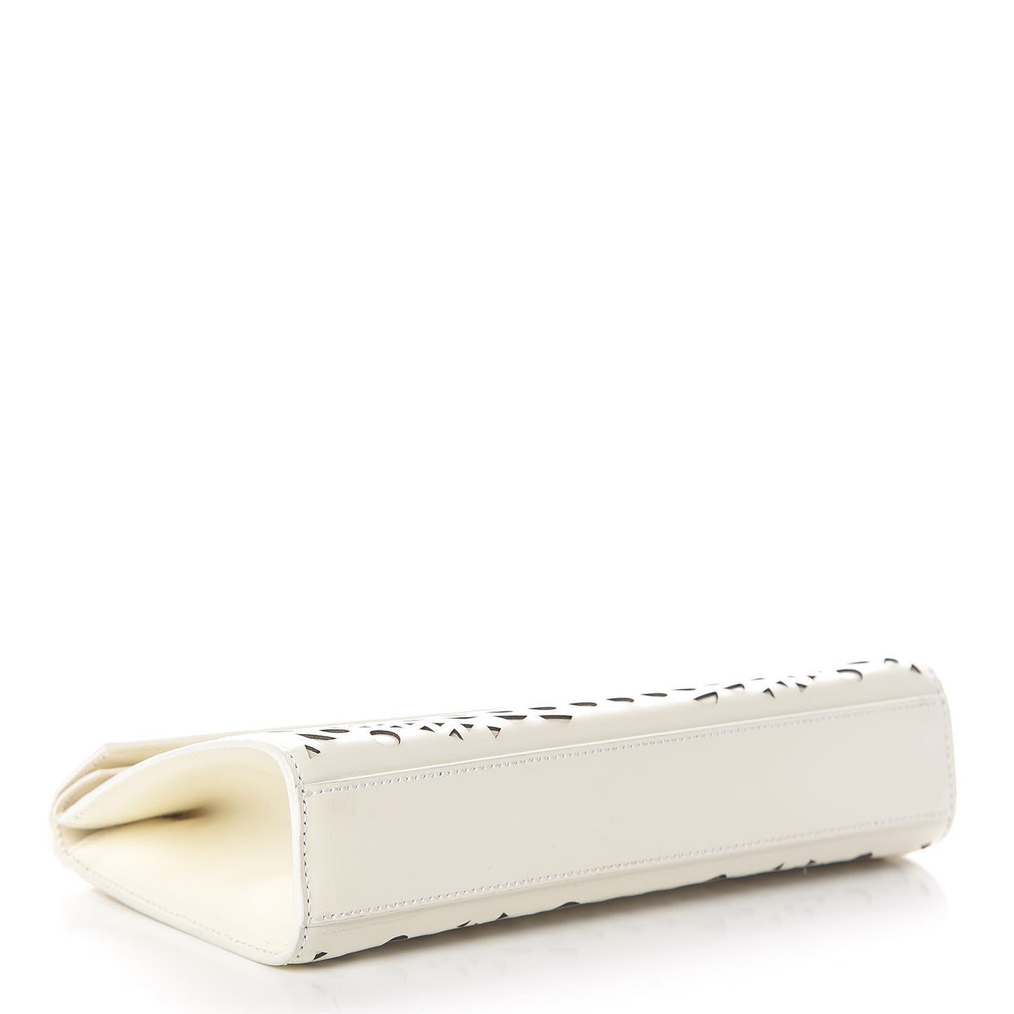 Calfskin Laser Cut Clutch White