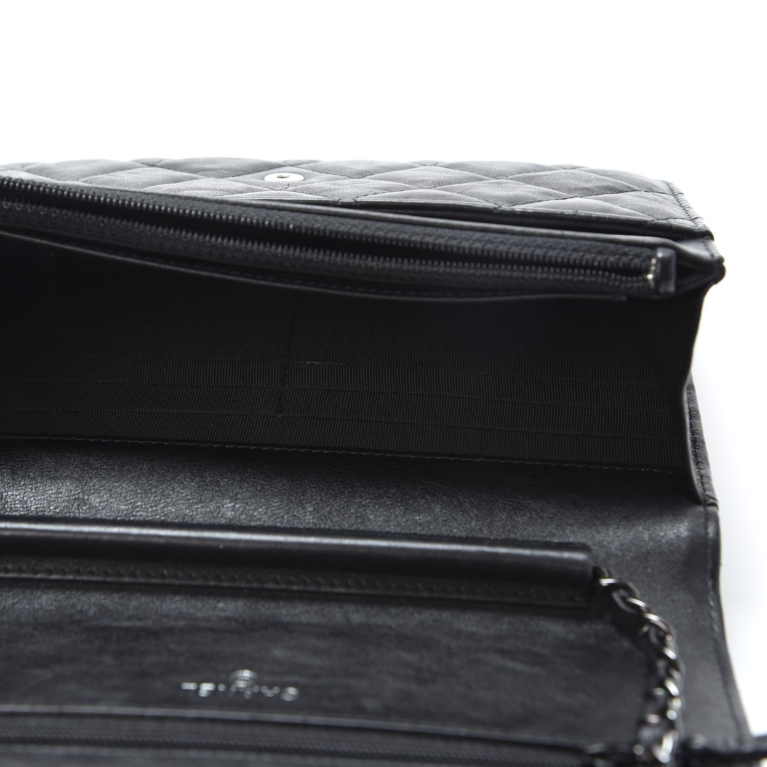 Chanel Crumpled Calfskin Quilted Wallet On Chain WOC So Black 4 of 13