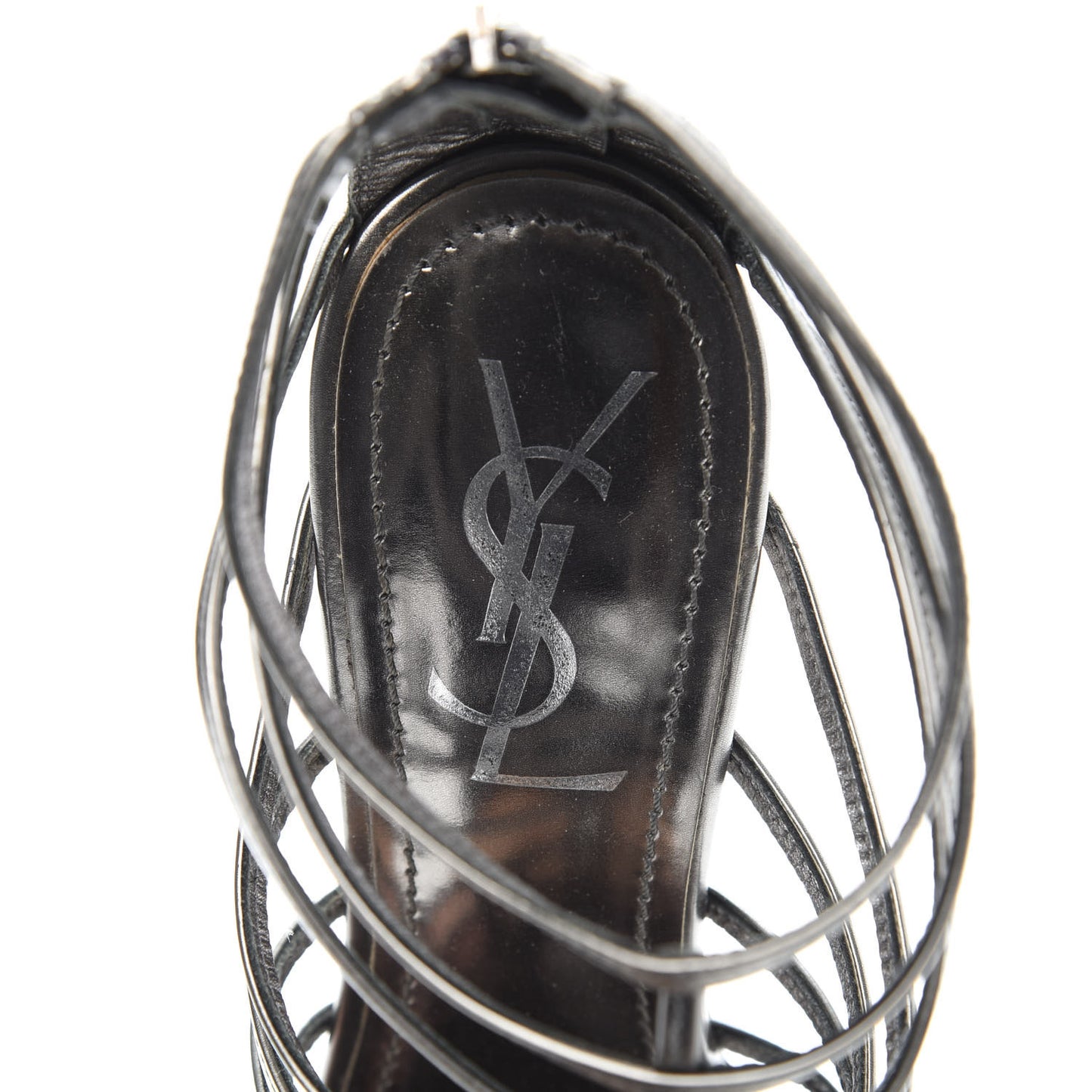 Leather Cage Booties 36 Anthracite
