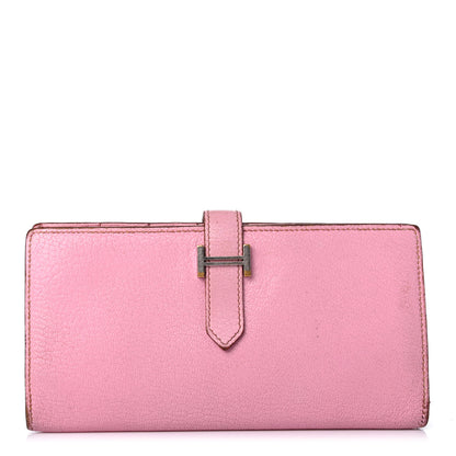 Hermes Chevre Mysore Bearn Gusset Wallet 5P Pink 1 of 4