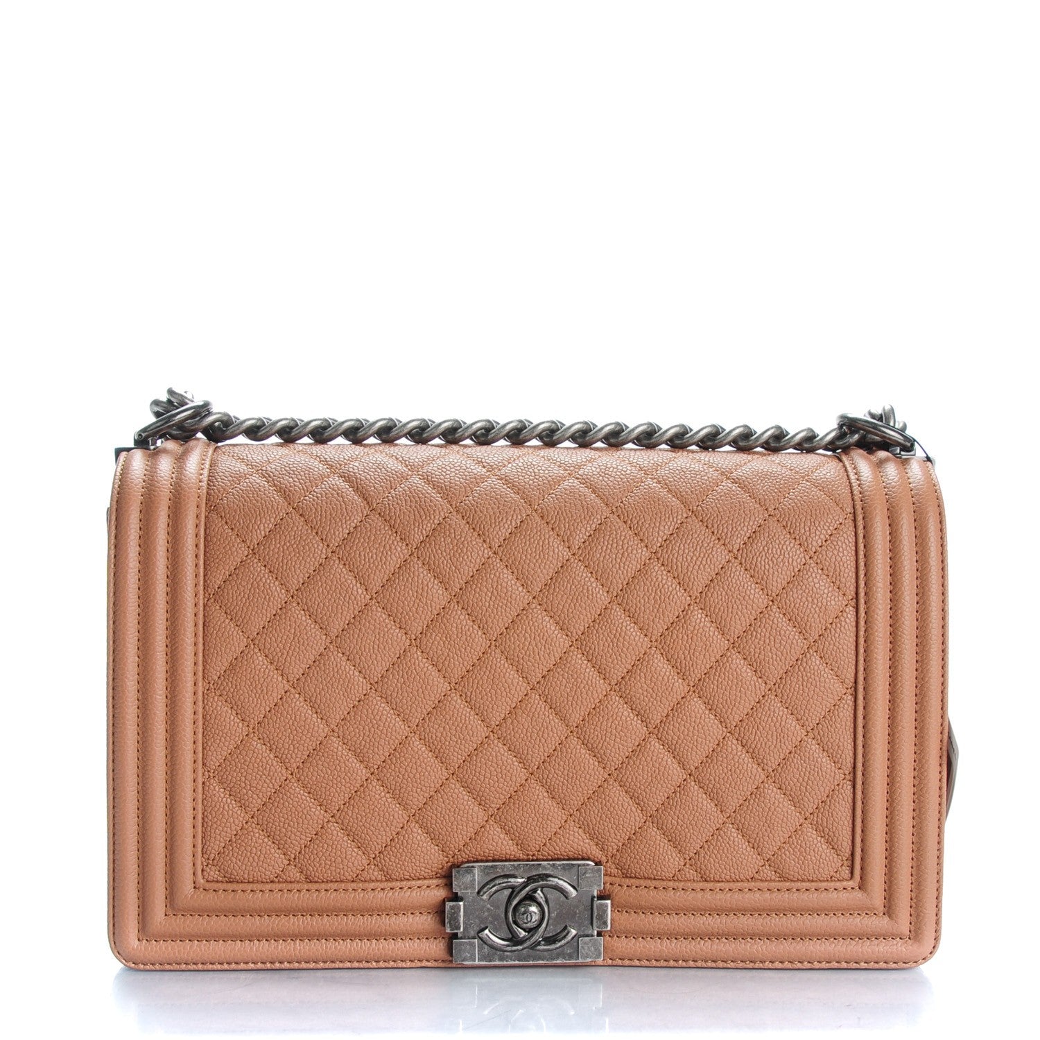 Chanel Caviar Quilted New Medium Boy Flap Camel 1 of 8