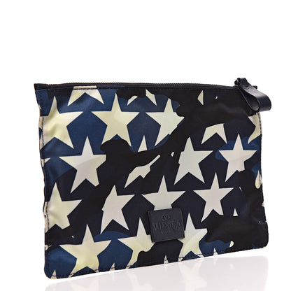 Valentino Garavani Nylon Camustars Medium Zip Pouch Marine Light Ivory 4 of 10
