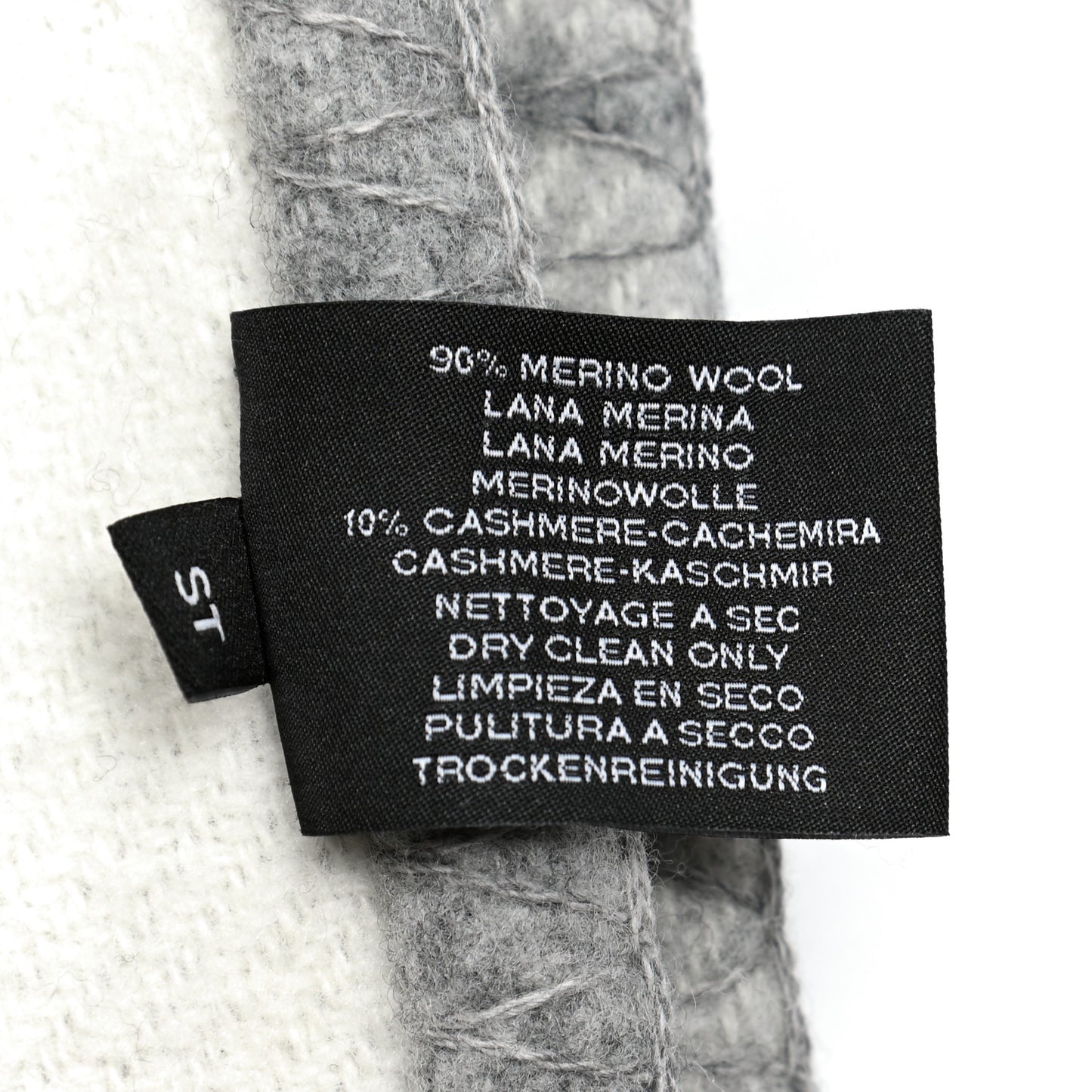 Wool Cashmere Avalon III Blanket Ecru Gris Clair