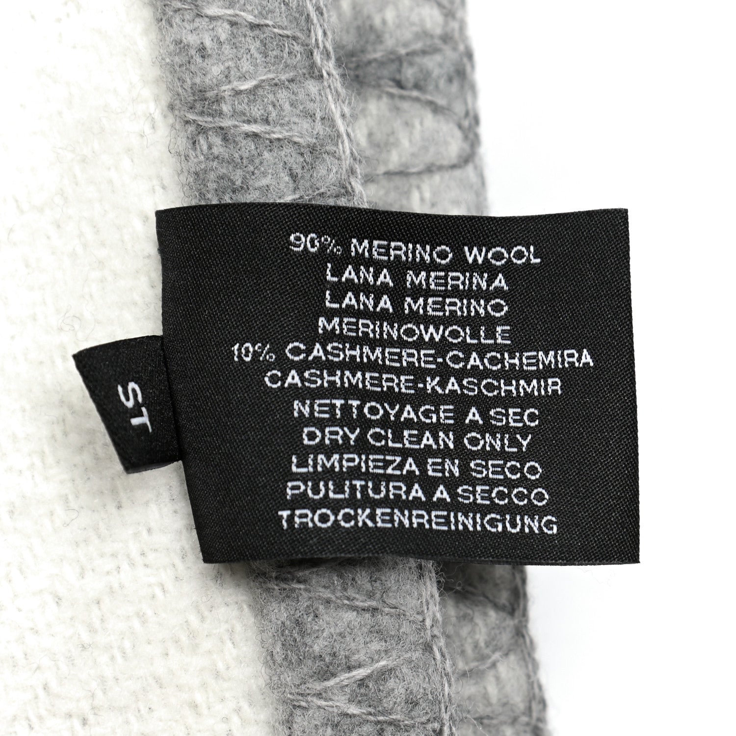 Hermes Wool Cashmere Avalon III Blanket Ecru Gris Clair 4 of 4