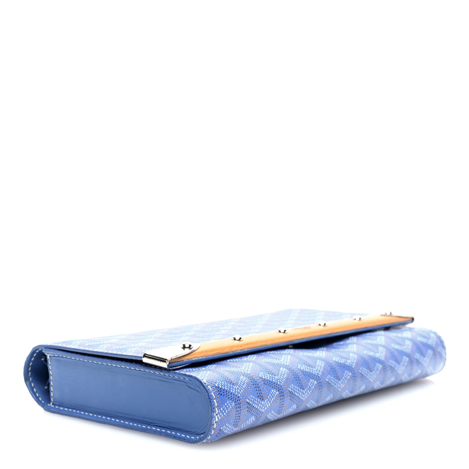 Goyard Goyardine Monte Carlo Bois Clutch With Strap Sky Blue 4 of 9