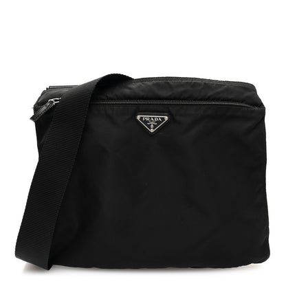 Prada Tessuto Nylon Flat Messenger Bag Black 1 of 8