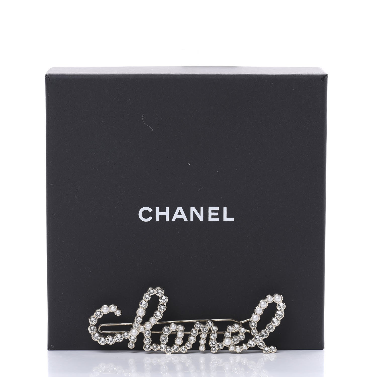 Chanel Metal Glass Swirling Pearls Hair Clip Gold 4 of 4